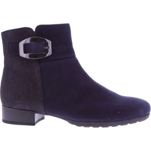 Blauwe leren enkellaarsjes clearance
